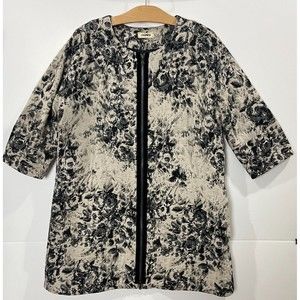 L'AGANCE 2011 Tapestry Style Half Sleeve Coat Velvet Zipper Rose Print Sample